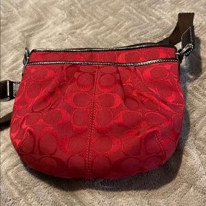 Coach Red Crossbody Bag with Quilted Design